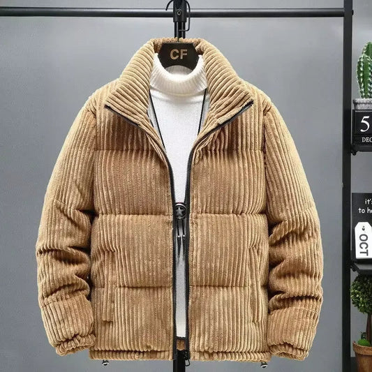 Gentrobe Corduroy Puffer Jacket with High Collar