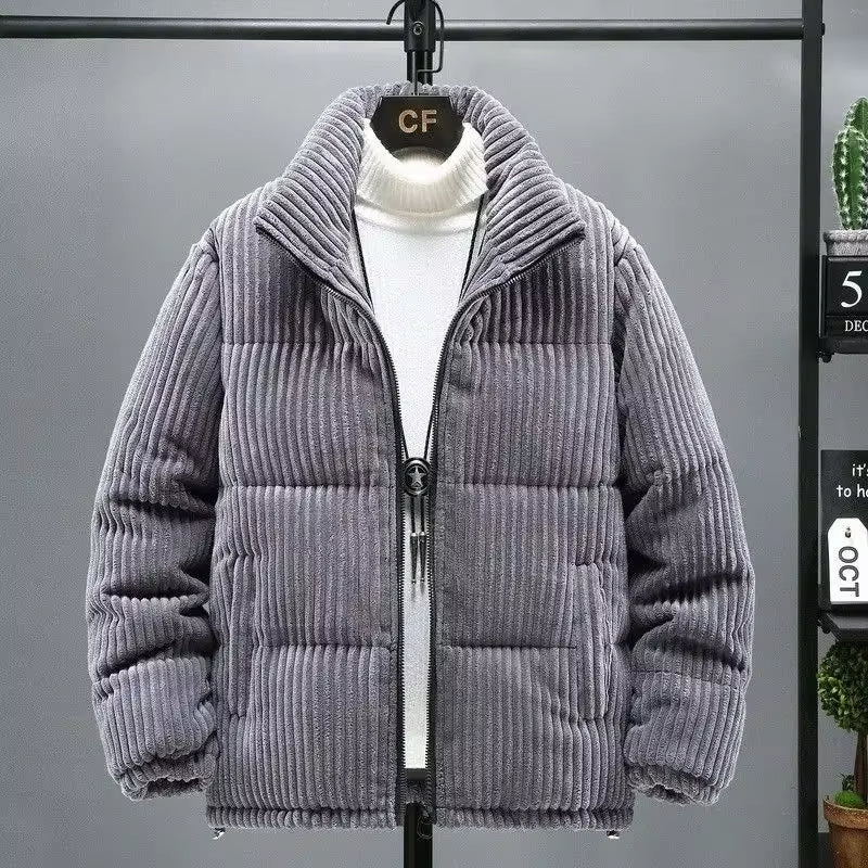 Gentrobe Corduroy Puffer Jacket with High Collar