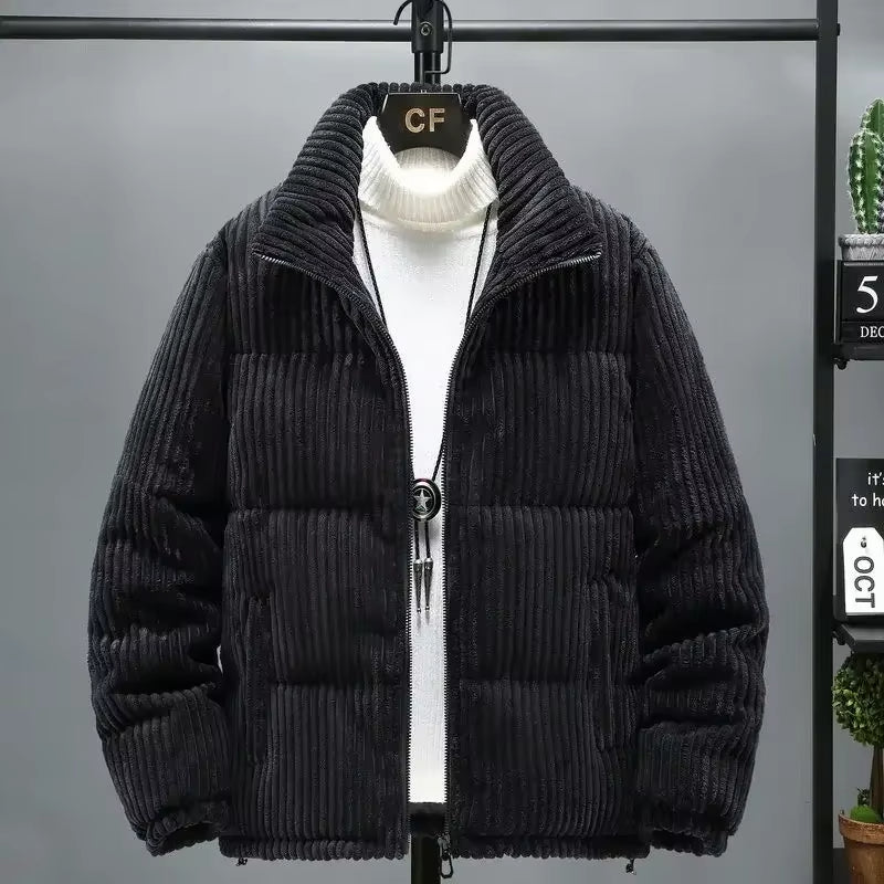 Gentrobe Corduroy Puffer Jacket with High Collar