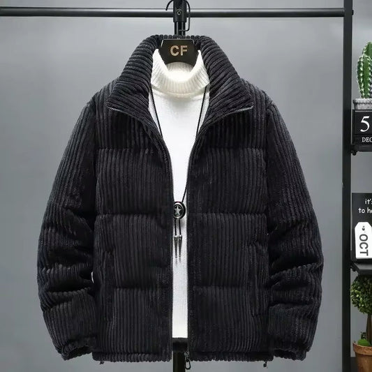Gentrobe Corduroy Puffer Jacket with High Collar